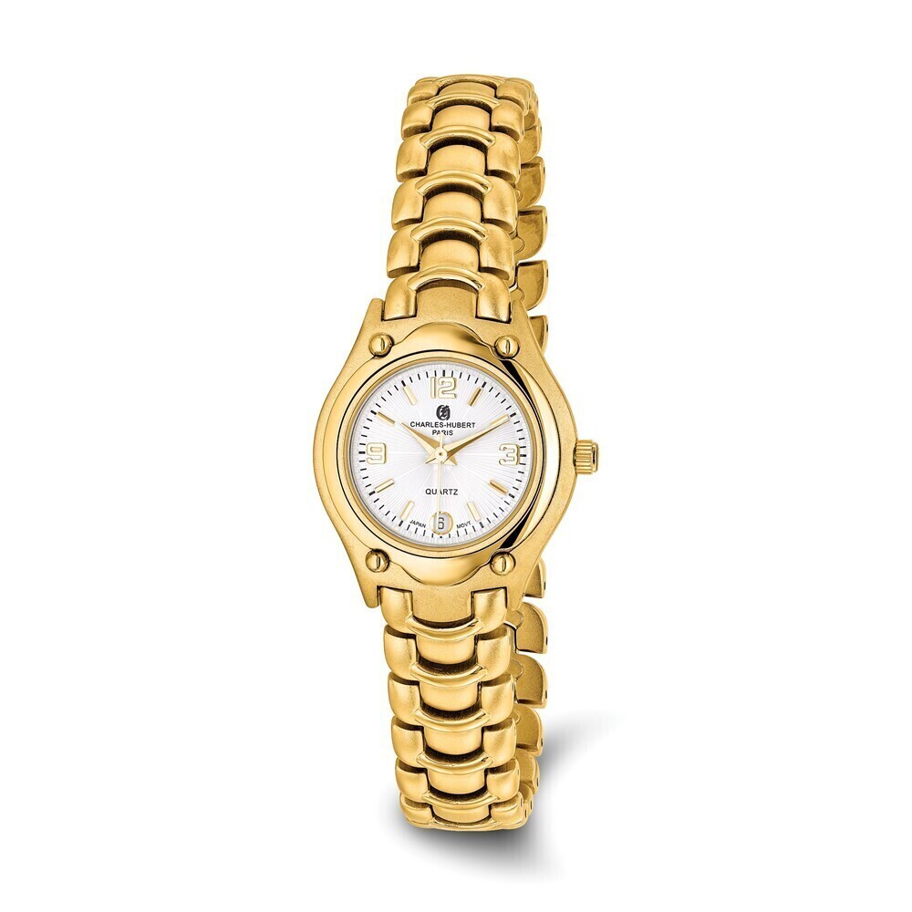 Kazi Luxury Ladies Charles Hubert Gold-finish White Dial Watch
